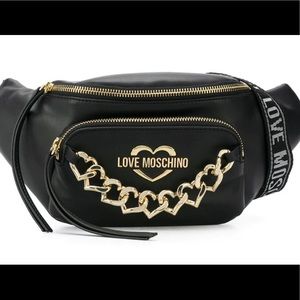 Love Moschino Chain Logo Belt Bag in Black